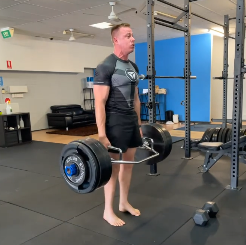Fraser Angus deadlifting in the gym